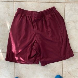 Maroon athletic shorts